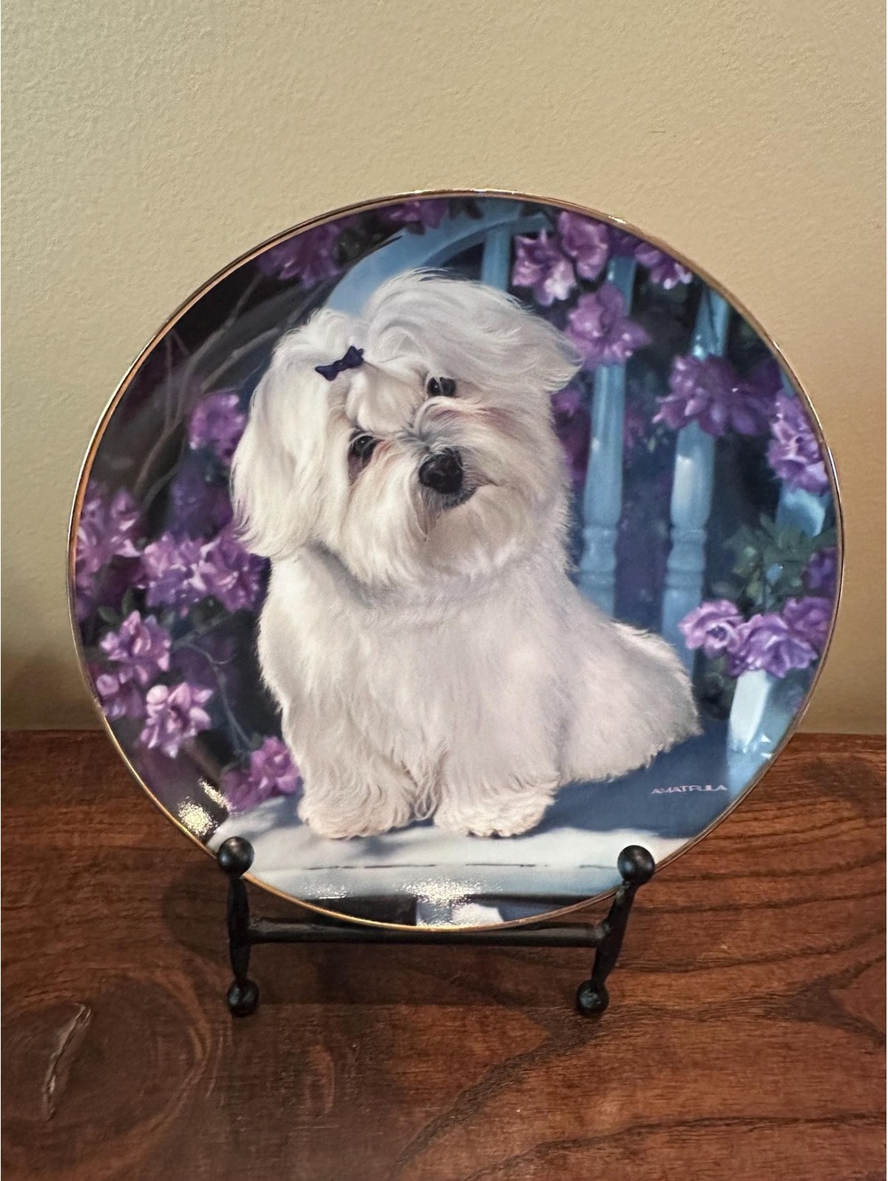 Danbury Mint Maltese Plate - Lady in Waiting